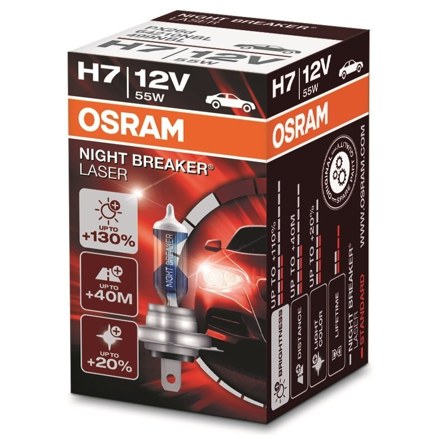 OSRAM AUTOŽÁROVKA 12V H7 55W PX26D 64210NBL NIGHT BREAKER LASER | ELKOV .